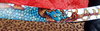 Hand painted leather tribal guitar strap
