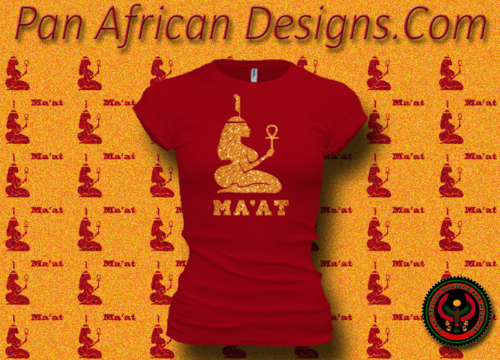 Women's Red and Gold Maat T-Shirts with Glitter