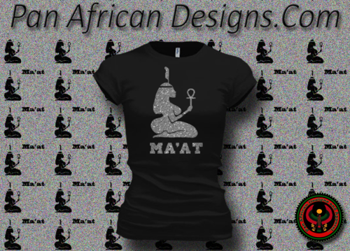 Women's Black and Silver Maat T-Shirts with Glitter