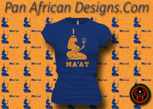 Women's Royal Blue and Gold Maat T-Shirts with Glitter
