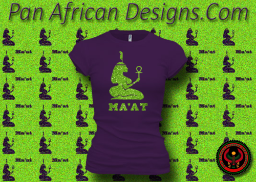 Women's Purple and Green Maat T-Shirts with Glitter