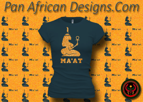Women's DeepTeal and Gold Maat T-Shirts with Glitter