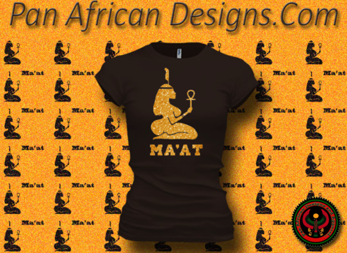 Women's Chocolate and Gold Maat T-Shirts with Glitter