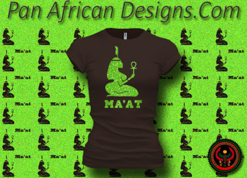 Women's Chocolate and Green Maat T-Shirts with Glitter