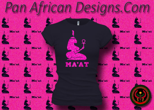 Women's Midnight Blue and Hot Pink Maat T-Shirts with Glitter