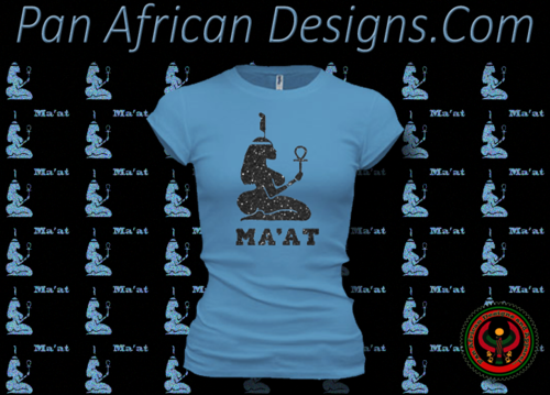 Women's Ocean Blue and Black Maat T-Shirts with Glitter