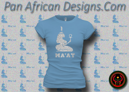 Women's Ocean Blue and Silver Maat T-Shirts with Glitter