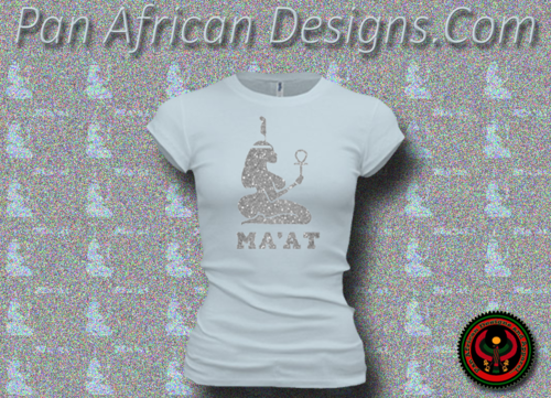 Women's Pale and Silver Maat T-Shirts with Glitter