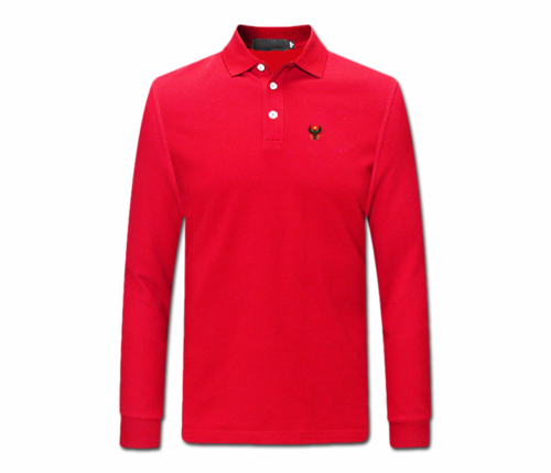 Men's Red Heru Long Sleeve Collared Shirt