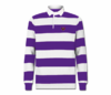 Men's Purple and White Collard Heru Rugby Shirt (Long Sleeve)