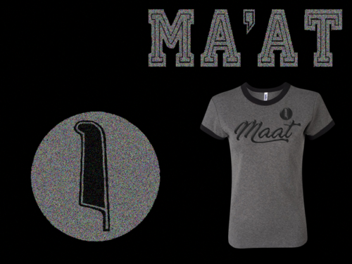 Women's Heather Grey and Black Ma'at Ringer T-Shirts with Foil