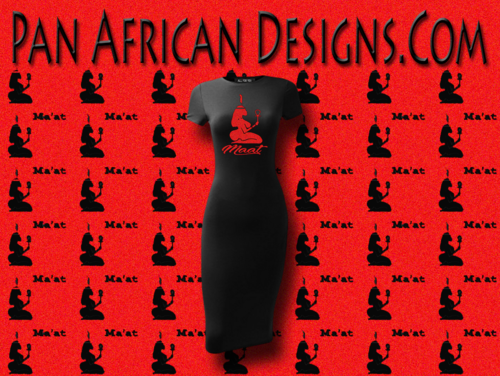 Women's Black with Red Glitter Maat T-Shirt Dress