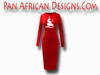 Women's Red with White Glitter Long Sleeve Ma'at Bodycon T-Shirt Dress