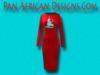 Women's Red with Aqua Blue Glitter Long Sleeve Ma'at Bodycon T-Shirt Dress