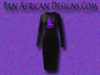 Women's Black with Purple Glitter Long Sleeve Ma'at Bodycon T-Shirt Dress