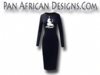 Women's Navy Blue with White Glitter Long Sleeve Ma'at Bodycon T-Shirt Dress