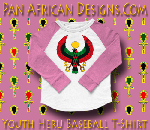 Youth Lilac and Orange Heru Baseball T-Shirt