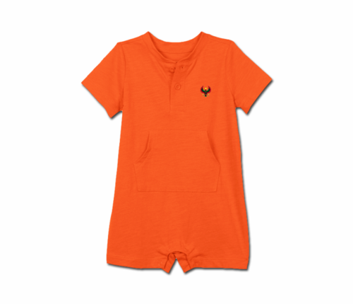 Toddler Tangerine Orange Heru Short Sleeve Romper