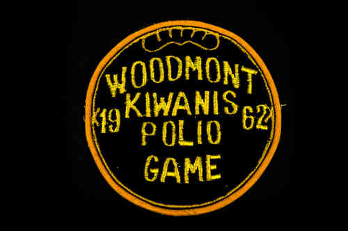 Black and Gold 1962 Woodmont Kiwanis Polio Game Patch