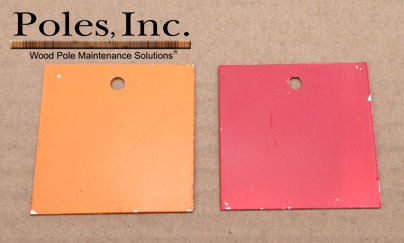 Pole Tag 2" x 2" Aluminum Orange one side/Red other side (Bag of 100)