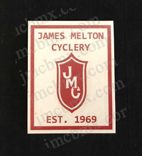 Red 1969 James Melton Cyclery  Commemorative Decal