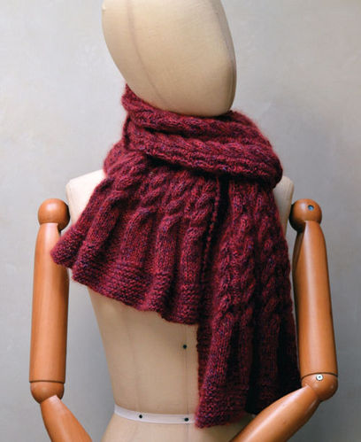 Two-Sided Cabled Scarf Pattern Printed