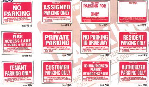 Parking Signs (single side)