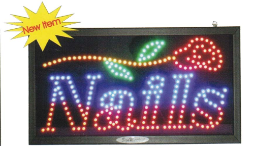 LED Nails Sign (Flower Design)