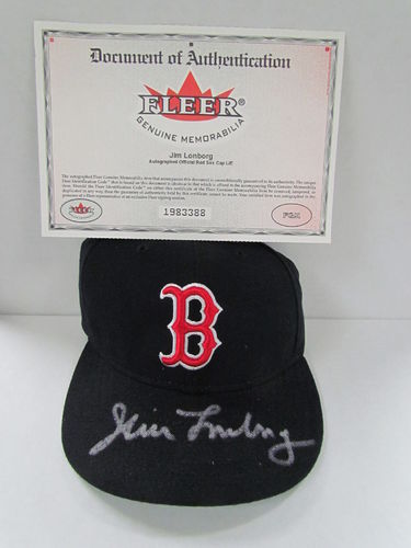 2001 Fleer Red Sox JIM LONBORG Signed Hat
