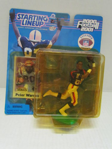 PETER WARRICK 2000 Starting Lineup Extended Series Football Figure (package yellowed, cracked)