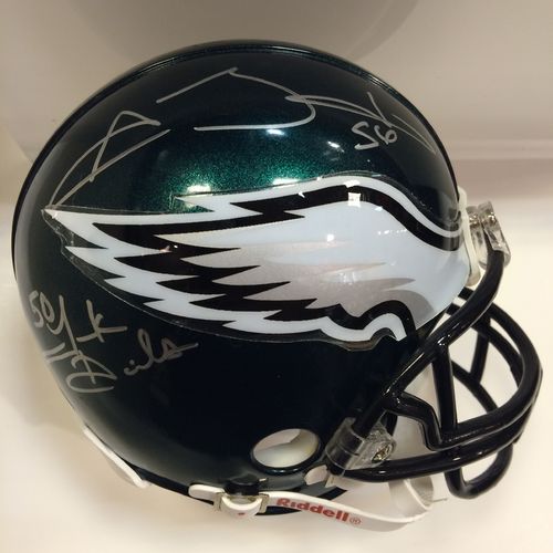 Akeem Jordan & Tank Daniels Autographed Philadelphia Eagles Mini Helmet