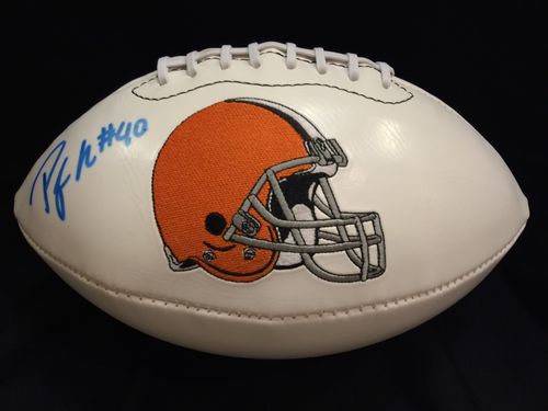 Peyton Hills Autographed Cleveland Browns Football