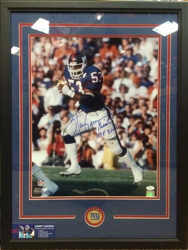 Harry Carson Autographed Framed Picture