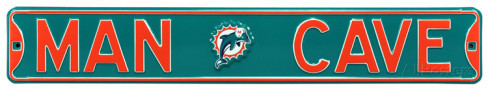 Miami Dolphins Aqua 6" x 36" Man Cave Steel Street Sign