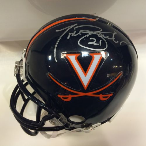 Tiki Barber Autographed University of Virginia Cavaliers Mini Helmet