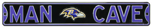 Baltimore Ravens 6" x 36" Man Cave Steel Street Sign