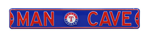 Texas Rangers 6" x 36" Man Cave Steel Street Sign