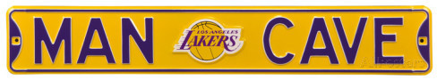 Los Angeles Lakers 6" x 36" Man Cave Steel Street Sign