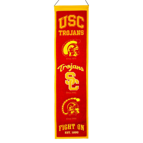 USC Trojans Wool 8" x 32" Heritage Banner