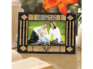 New Orleans Saints Art Glass Picture Frame