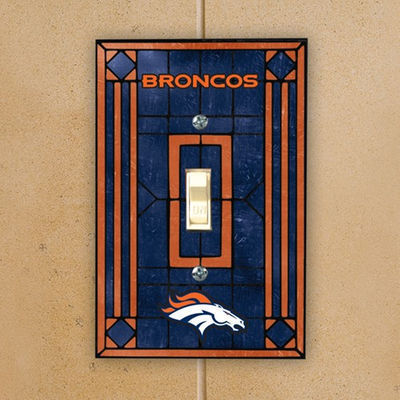 Denver Broncos Art Glass Switch Plate