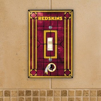Washinton Redskins Art Glass Switch Plate
