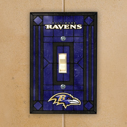 Baltimore Ravens Art Glass Switch Plate