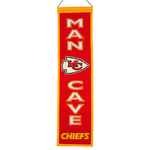 Kansas City Chiefs Wool 8" x 32" Man Cave Banner