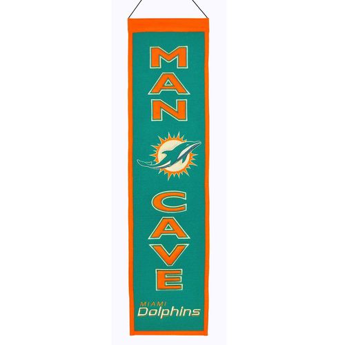Miami Dolphins Wool 8" x 32" Man Cave Banner