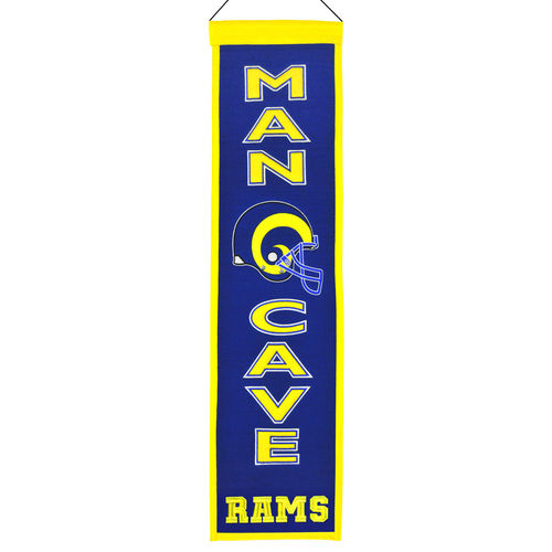 St. Louis Rams Wool 8" x 32" Man Cave Banner