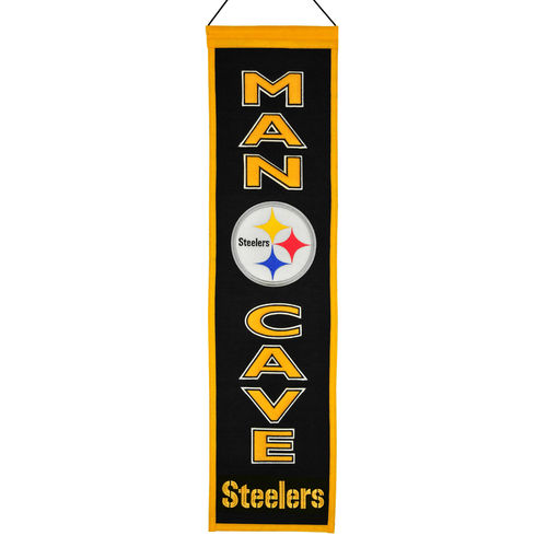 Pittsburgh Steelers Wool 8" x 32" Man Cave Banner
