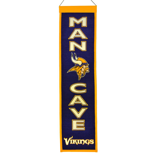 Minnesota Vikings Wool 8" x 32" Man Cave Banner
