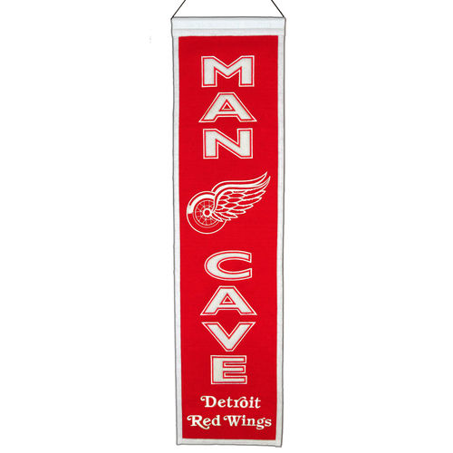 Detroit Red Wings Wool 8" x 32" Man Cave Banner