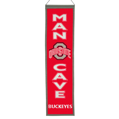Ohio State Buckeyes Wool 8" x 32" Man Cave Banner